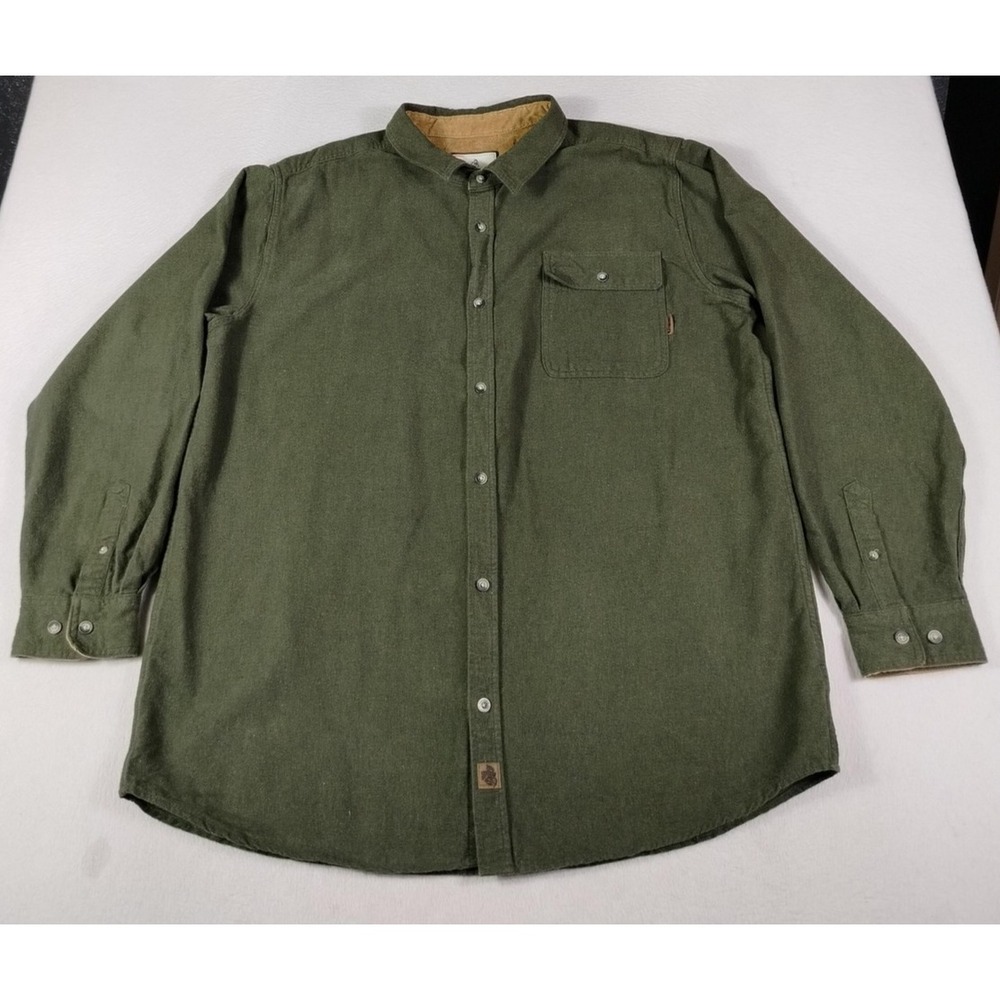 Legendary Whitetails Shirt Mens 2XT Green Flannel Buck Camp Outdoor Hunting